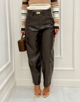 Pantalone in ecopelle Hubaba brown