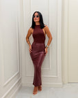 Gonna tubino Sabina bordeaux