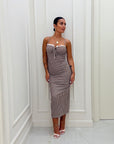 Dress Aleena bianco e marrone