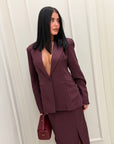 Tailleur Soledad gessato bordeaux
