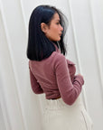 Maglia collo alto bordeaux