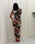 Dress Nives flowers nero