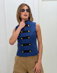 Gilet bottoni Mireya blu