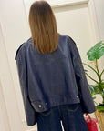 Chiodo Ecopelle Kendal blu notte
