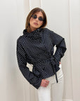 Trench Amina pois bianco