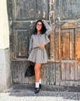 Coord set Yurena a quadri  blu