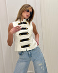 Gilet bottoni Mireya bianco