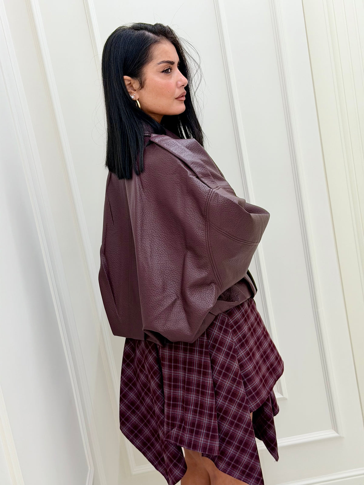 Giacca Thea in eco  bordeaux
