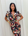 Dress Nives flowers  nero