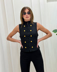 Gilet bottoni Mireya nero