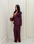 Tailleur Soledad gessato bordeaux