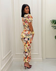 Dress Nives  flowers giallo