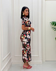 Dress Nives flowers  nero