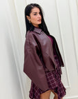 Giacca Thea in eco  bordeaux