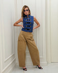 Gilet bottoni Mireya blu