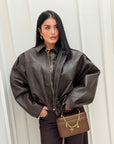 Giacca Thea in eco marrone