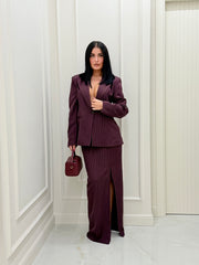 Tailleur Soledad gessato bordeaux