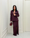 Tailleur Soledad gessato bordeaux