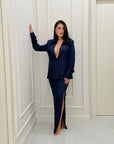 Tailleur Soledad gessato blu