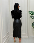 Longuette in eco nera  Demetra