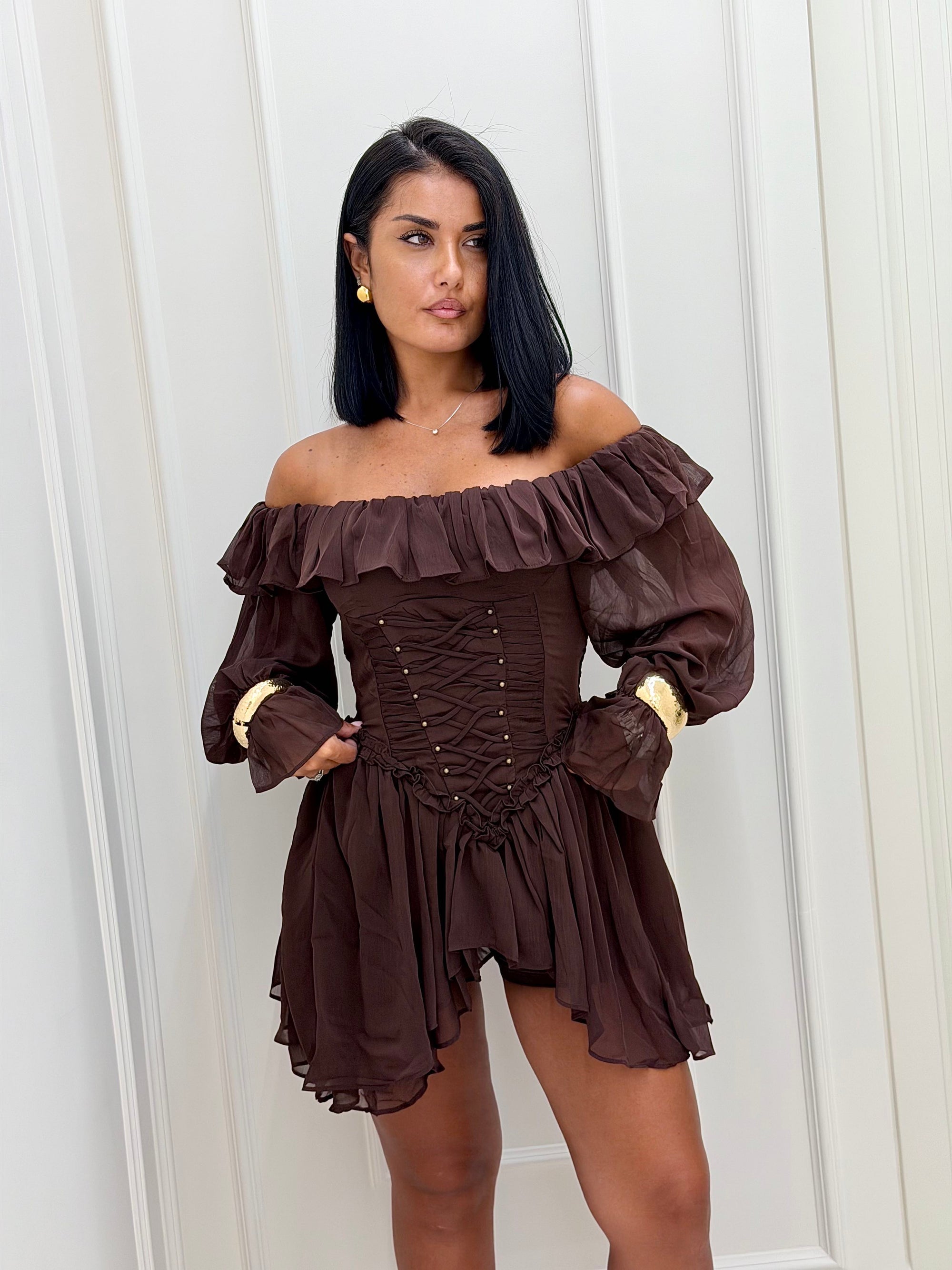 Dress Leire brown