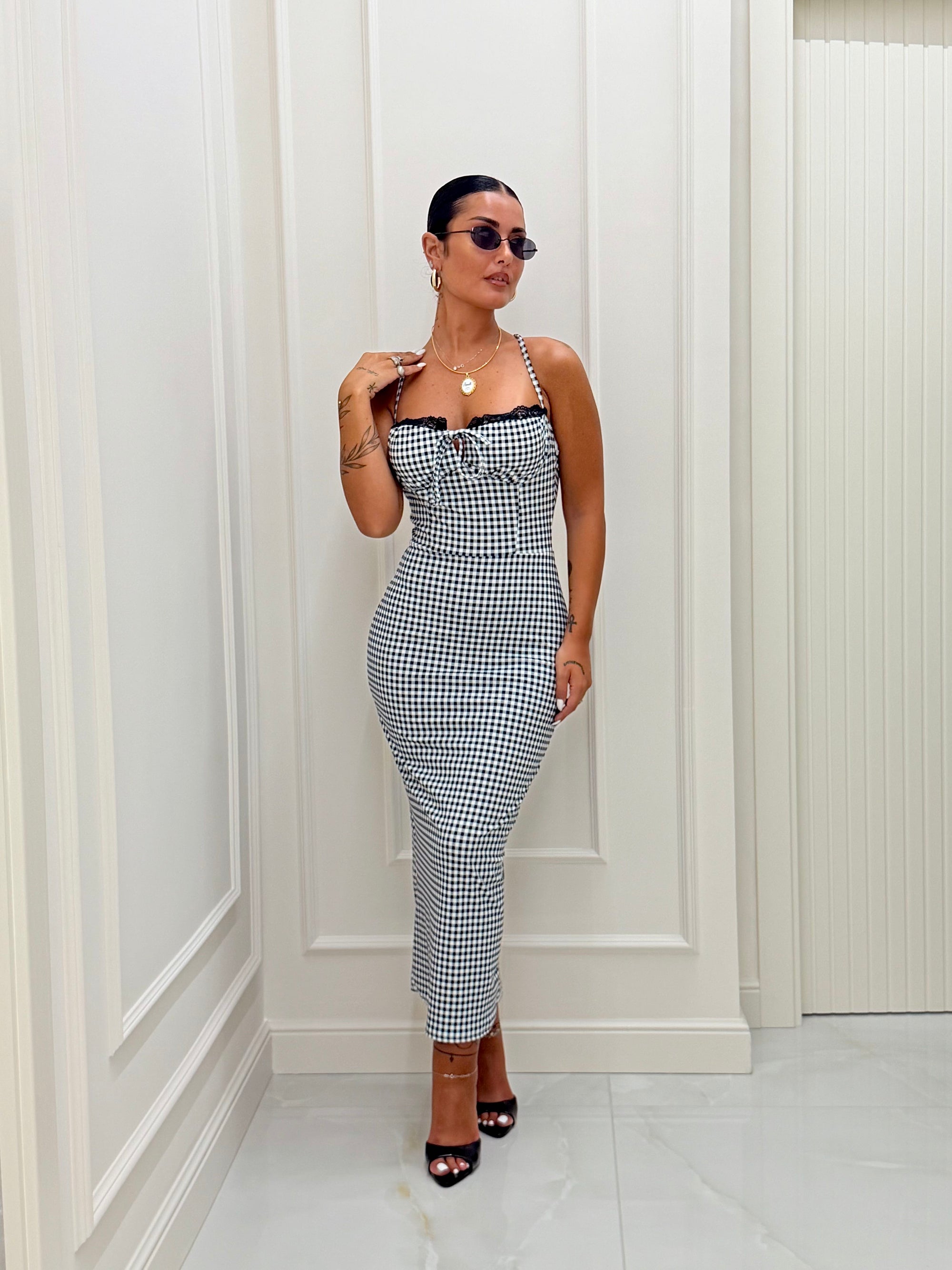Dress Aleena bianco e nero