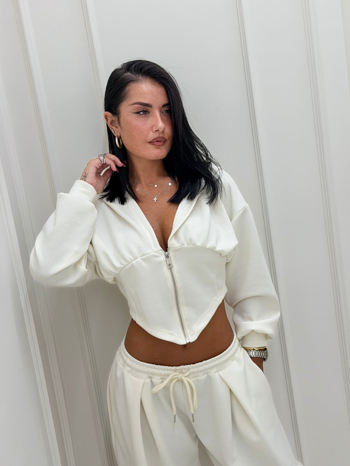 Coordinato in tuta Elisy bianca