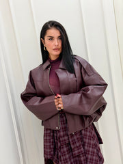 Giacca Thea in eco  bordeaux