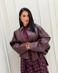 Giacca Thea in eco  bordeaux