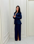 Tailleur Soledad gessato blu