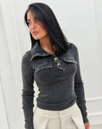 Maglia collo alto grigio