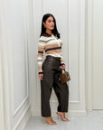Pantalone in ecopelle Hubaba brown