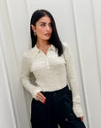 Polo a costine Ipek beige