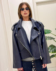 Chiodo Ecopelle Kendal blu notte
