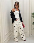 Jeans pois Funny bianco "LUMINA"