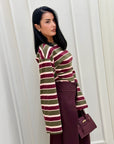 Maglia a righe Teak bordeaux